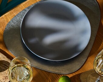 Rustic Leather Placemats Set with Coasters, Washable Table Mats for Dining Table, Genuine Leather Housewarming & Wedding Gift