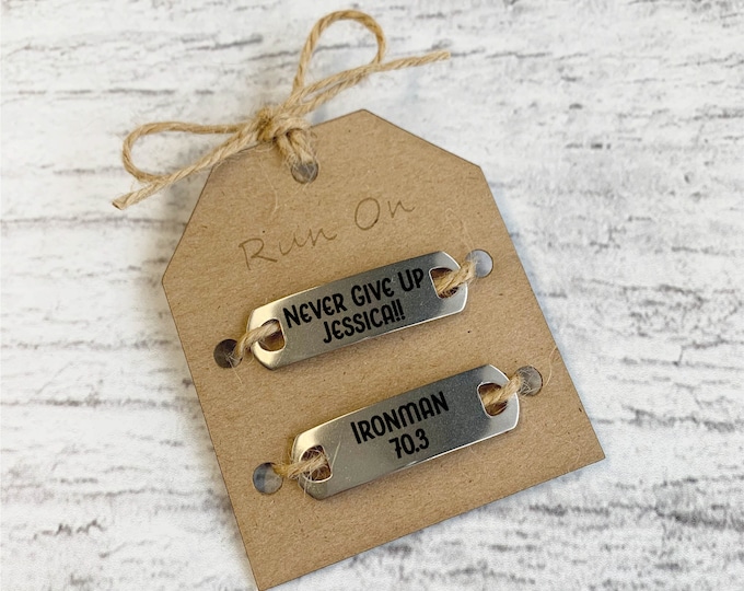 Set of 2 Custom Runner Tag | Music Code | Shoelace Tag | Marathon Runner | Track Team | Cheerleader | Mothers day Gift