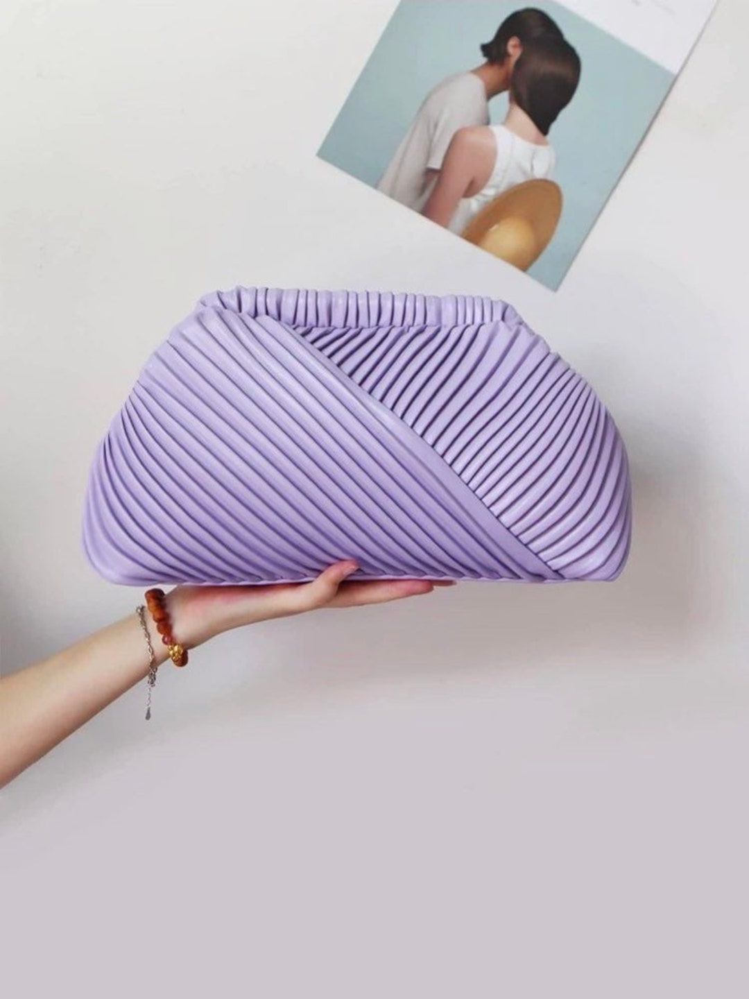 Lilac Clutch Womens Purse Hangbag Etsy