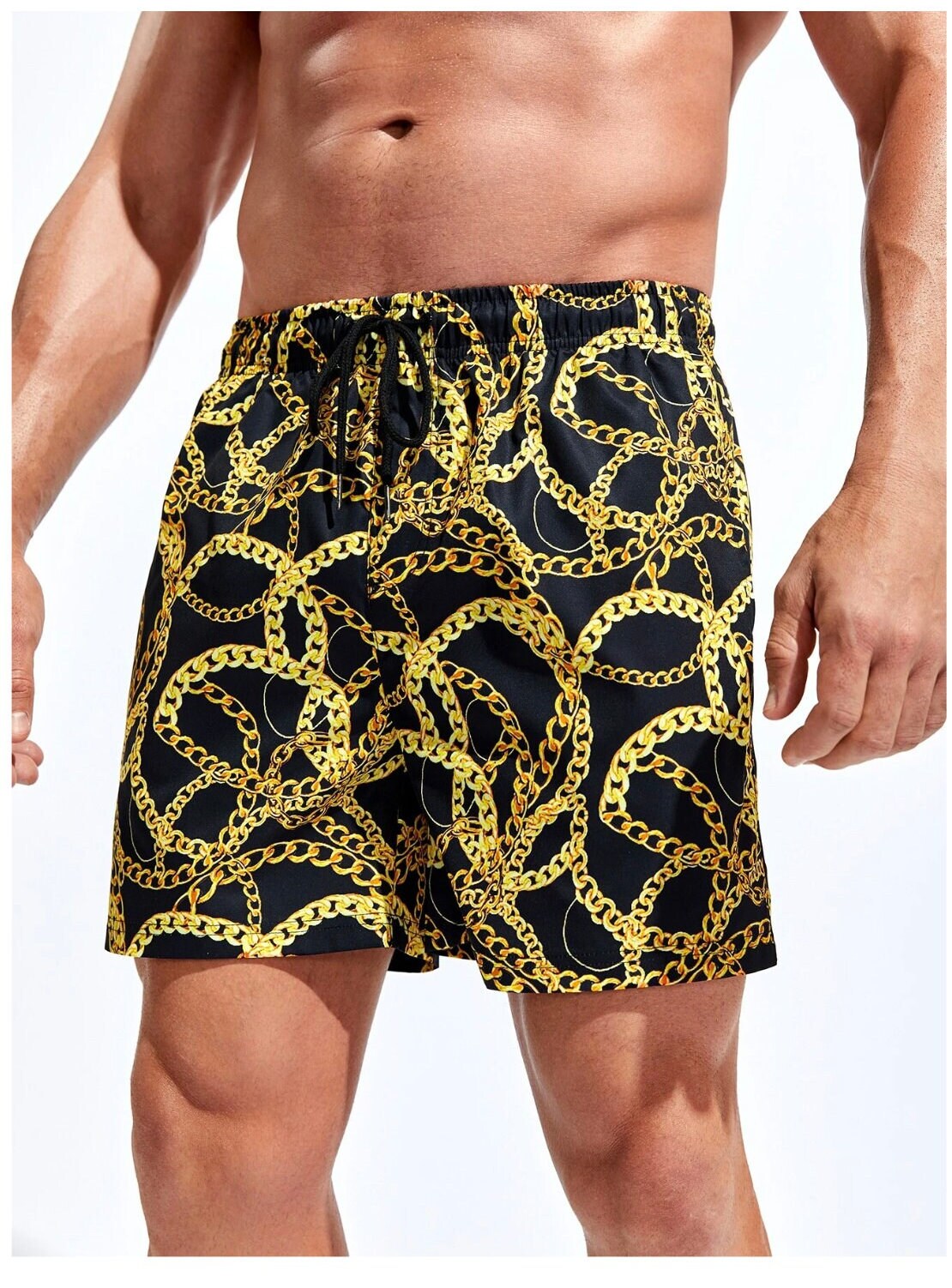 Gold swimming trunks sales