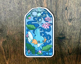 Omamori Water Lotus Waterproof Holographic Sticker