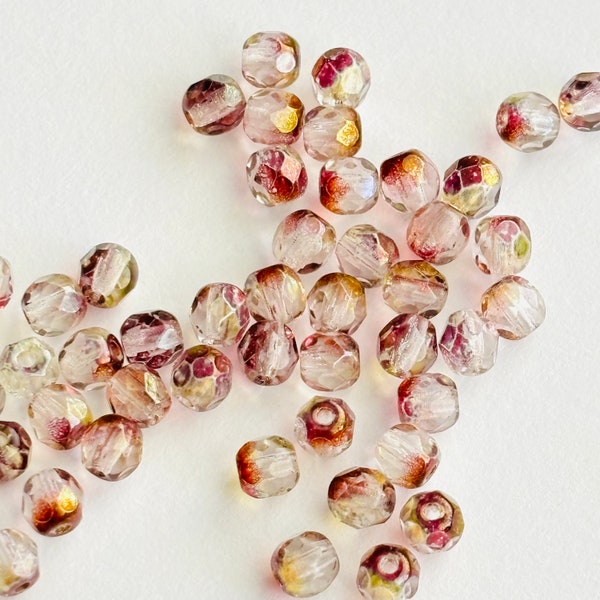 50 - 4mm Crystal Rose-hip Czech Beads #3850