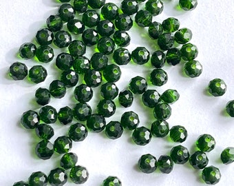 30 - 6mm Emerald Faceted Rondelle Crystal #1555