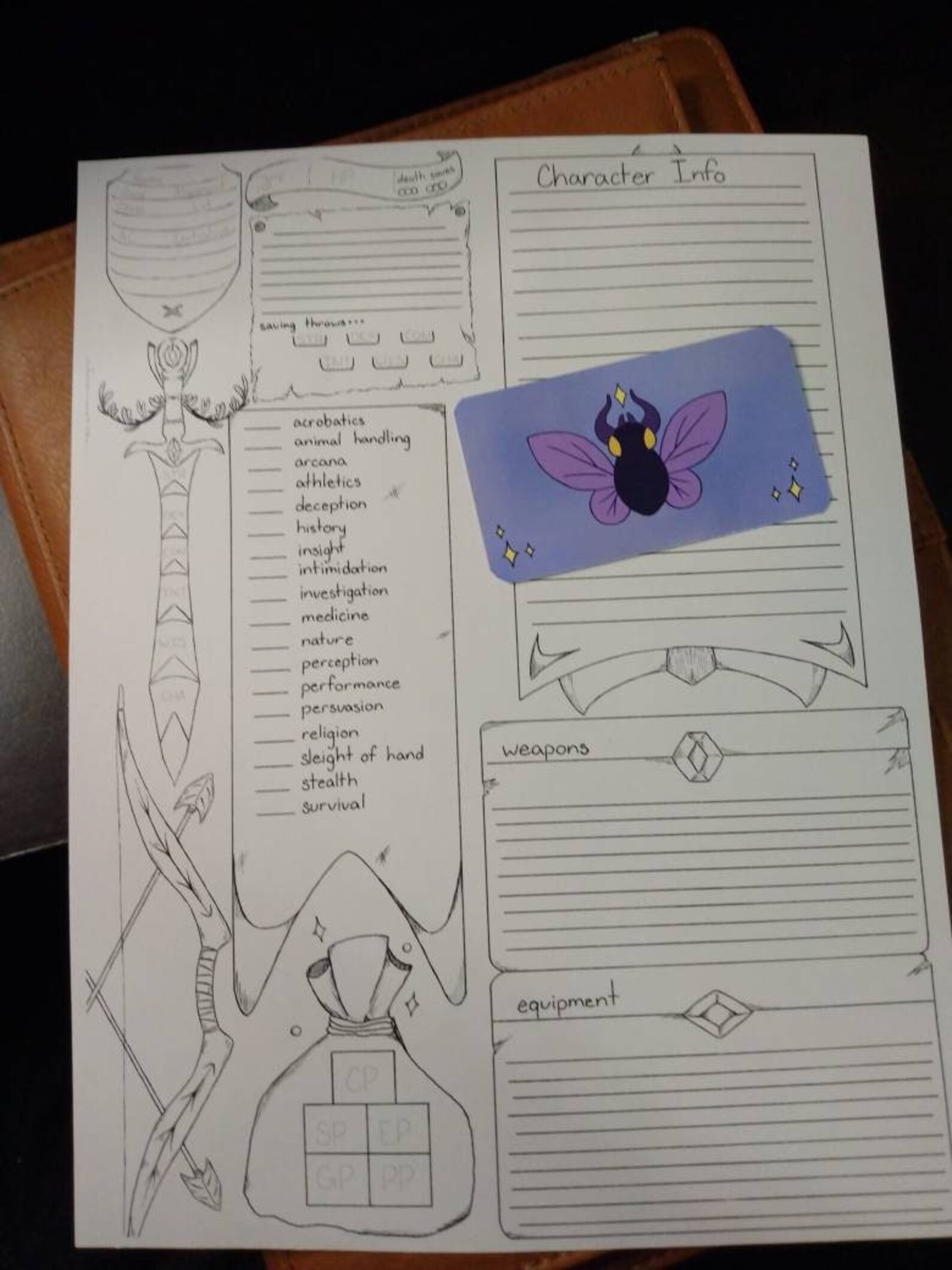 5e Character Sheet Beast Hunter | Etsy