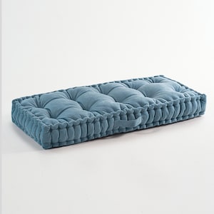 Light Blue Tufted Daybed Cushion: Custom Window Seat Cushion