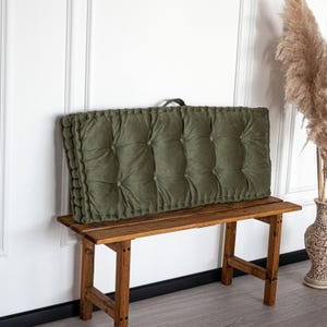 Custom Velvet Bench Cushion: French-Style Tufted, Indoor/Outdoor