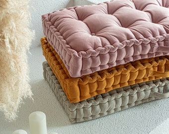Window Seat Cushion Custom Tufted Cushion Velvet Floor Pad Indoor Seating Pad Ikea Kellax Pillow Banquette Pillow Reading Nook Cushion