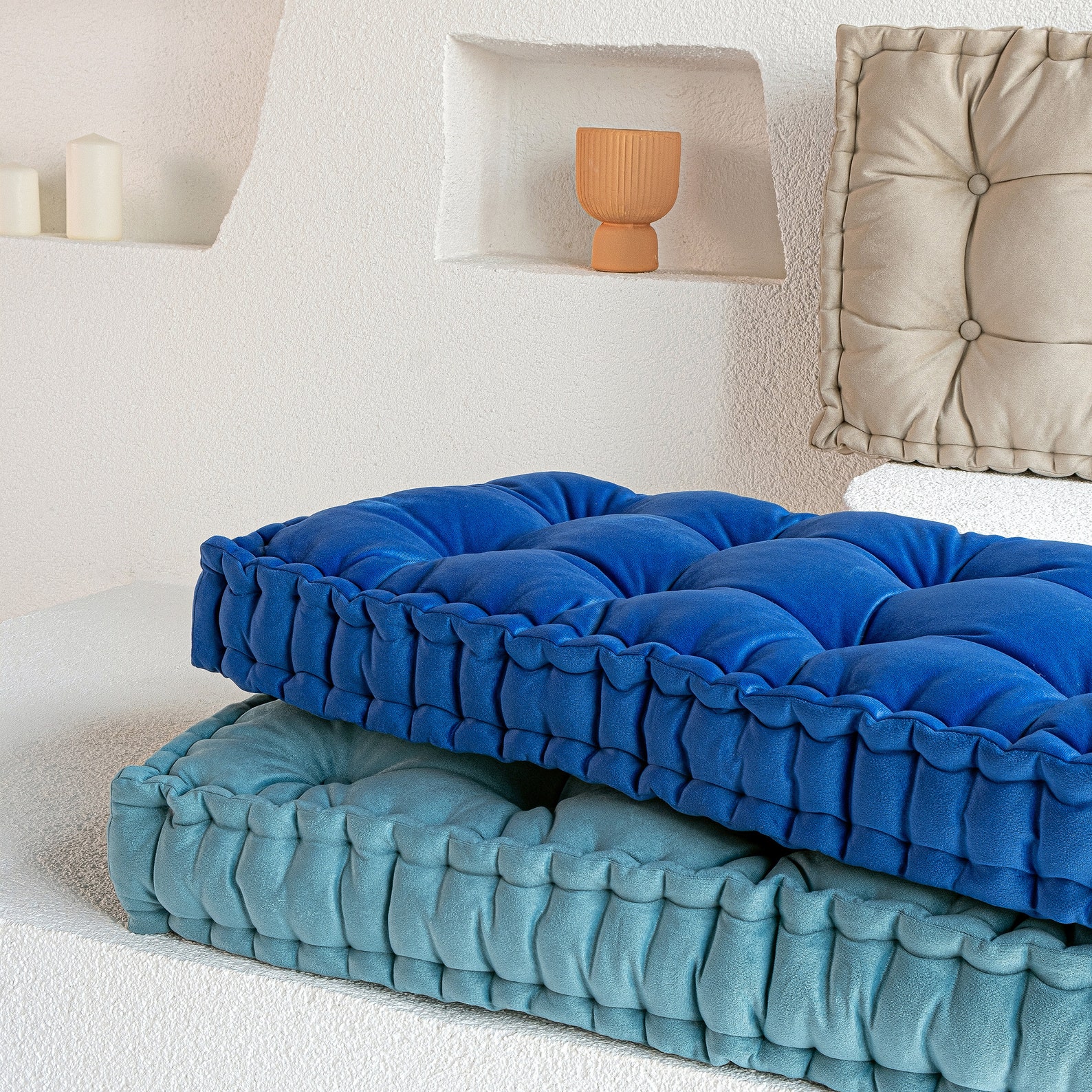 Window Seat Cushion Custom Tufted Cushion Velvet Floor Pad Etsy UK