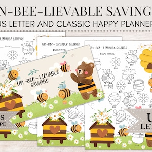 Ahorros UN-BEE-LIEVABLE/ Desafío de Ahorro de Abejas / Rastreador de Ahorros / Sobre en Efectivo / Ahorros Imprimibles / Desafío de Ahorros / Sobre en Efectivo C85