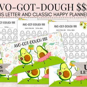 Avo-Gott-Teig | Avocado Savings Challenge | Spar-Challenge | Spar-Tracker | Geldumschlag | Ersparnisse Printable | US Letter | C89