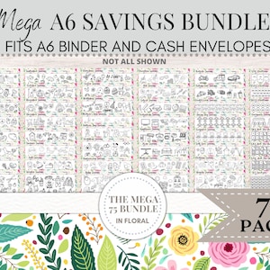 A6 Savings Challenge | Savings Challenge Bundle | Savings Tracker | Savings Challenge Printable | A6 Savings Funds | A6 Cash Binder 019 018