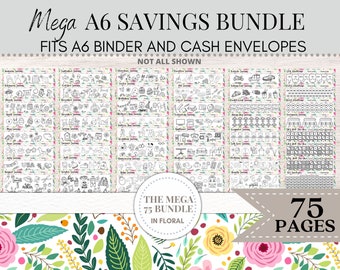 A6 Savings Challenge | Savings Challenge Bundle | Savings Tracker | Savings Challenge Printable | A6 Savings Funds | A6 Cash Binder 019 018