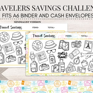 Travel Savings Tracker | Travel Savings | Vacation Savings Tracker | Savings Challenge | A6 Tracker | Cash Stuffing | A6 Budget Binder