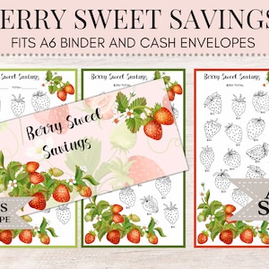 Berry Sweet Savings Challenge / Savings Challenge / A6 Savings Challenge / Savings Tracker / Sobre en efectivo / Ahorros imprimible B52