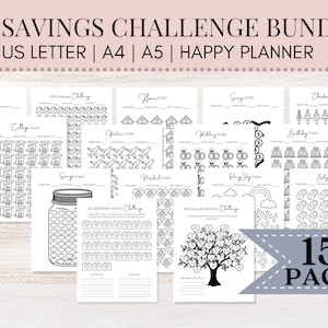 Savings Challenge Bundle | Savings Tracker | 100 Envelope Challenge | Money Challenge | No Spend Challenge | Budget Sheets | D60