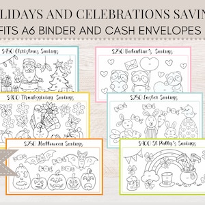 Holidays Savings Challenges | Christmas Savings | Easter Savings | Savings Challenge Bundle | A6 Trackers | A6 Savings Challenges | 020 A32