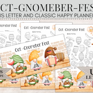 Oct-Gnomeber-Fest | Gnome Savings Challenge | Savings Challenge | Savings Tracker | Cash Envelope | Savings Printable C38