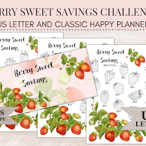 Berry Sweet Savings Challenge | Strawberry Savings Tracker | Savings Challenge | Savings Tracker | Cash Envelope | Savings Printable B52