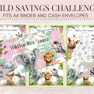 Wild For These Savings | Savings Challenge | A6 Savings Challenge | A6 Savings Tracker | Safari Savings Challenge | Cash Envelope | U28