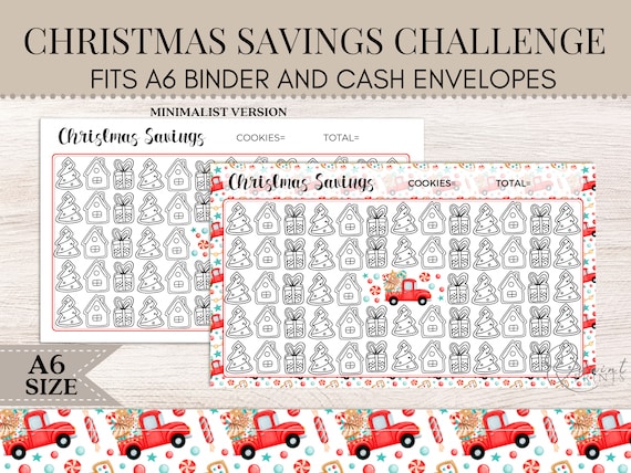 Christmas Savings Challenge | Christmas Tracker | Christmas Savings | Savings Tracker | Cash Stuffing | Budget Binder | A6 Budget Binder B98