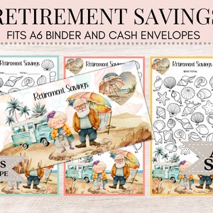 Retirement Savings | Savings Challenge | A6 Savings Challenge | Savings Tracker | Cash envelope  C54