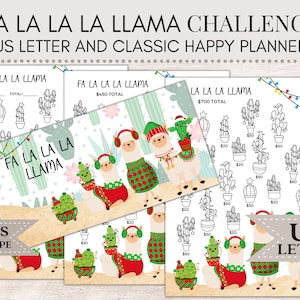 Fa La La La Llama Savings Challenge |Christmas Savings Challenge |Savings Challenge| Savings Tracker | Cash Envelope | Savings Printable B29