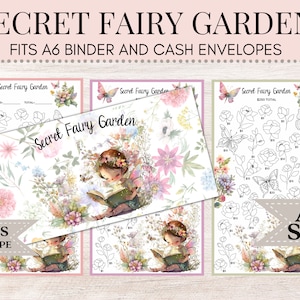 Secret Fairy Garden | Savings Challenge | A6 Savings Challenge | A6 Savings Tracker | Printable Savings | Cash Envelope | M76