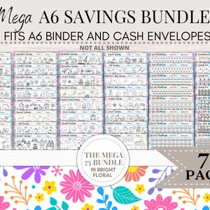 A6 Savings Challenge | Savings Challenge Bundle | Savings Tracker | Savings Challenge Printable | A6 Savings Funds | A6 Cash Binder 019