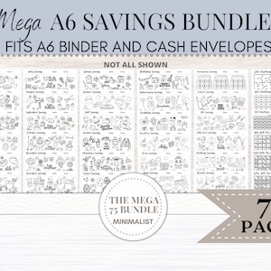 A6 Savings Challenge | Savings Challenge Bundle | Savings Tracker | Savings Challenge Printable | A6 Savings Funds | A6 Cash Binder  019 D60