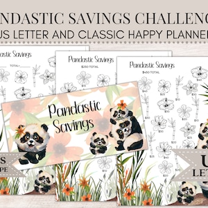 Pandastic Savings Challenge | Savings Challenge | Savings Tracker | Cash Envelope | Savings Printable | US Letter | B91