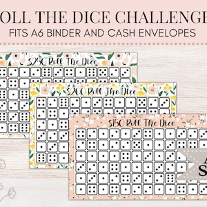Roll The Dice Savings Challenge | Roll The Dice Challenge | Roll The Dice Game | A6 Savings Challenge | Cash Envelopes | A6 Budget Binder