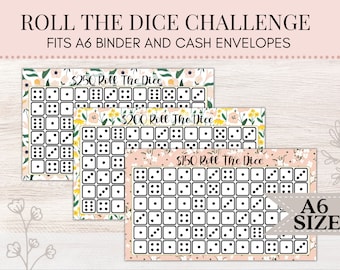 Roll The Dice Savings Challenge | Roll The Dice Challenge | Roll The Dice Game | A6 Savings Challenge | Cash Envelopes | A6 Budget Binder