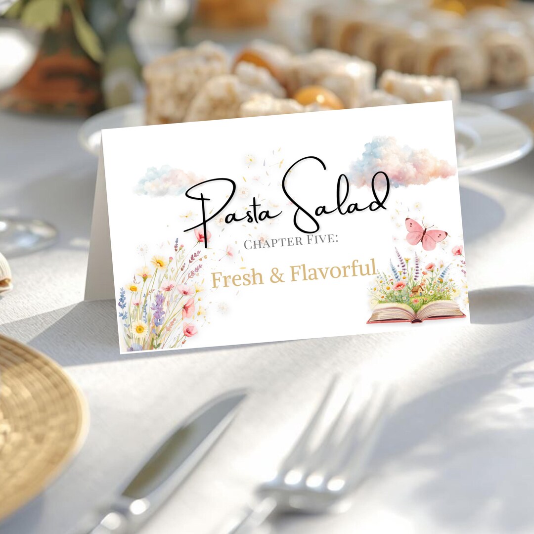 Best Chapter Label Chapter Two Birthday Food Labels, Book Theme Place Cards (canva ...