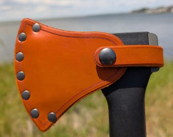 Adjustable Leather Hatchet Sheath, Personalized Handmade Axe Cover