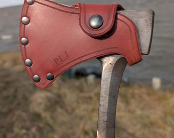 Estwing 14" Leather-handled Sportsman's Axe Belt Sheath, Personalized Handmade Axe Cover