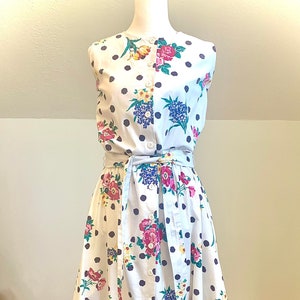 80’s fun polka dots and flowers summer dress