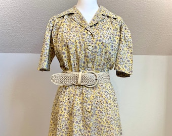 Handmade 1940’s yellow floral dress