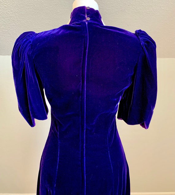 80s Scott McClintock dress deep plum purple velvet - image 5