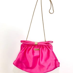 Kate Spade raspberry pink satin purse clutch shoulder bag