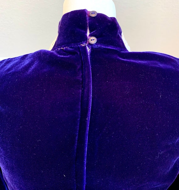 80s Scott McClintock dress deep plum purple velvet - image 8