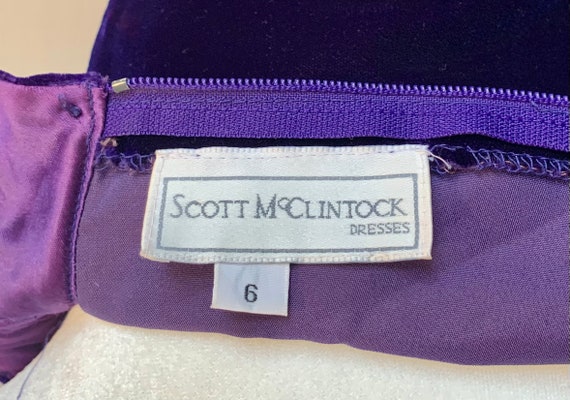 80s Scott McClintock dress deep plum purple velvet - image 7