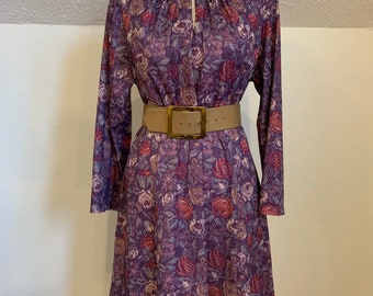 70’s 80’s tapestry print dress by British Lady Union made