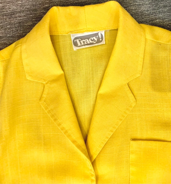 VTG sunny yellow 70’s/80’s sleeveless shirtdress - image 4