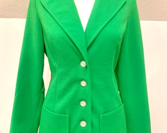 60’s green fitted preppy jacket by The Collegian