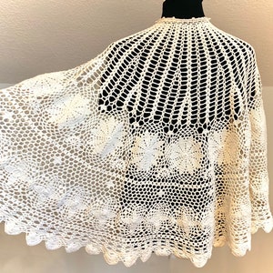 hand crocheted cape 40s heirloom image 4