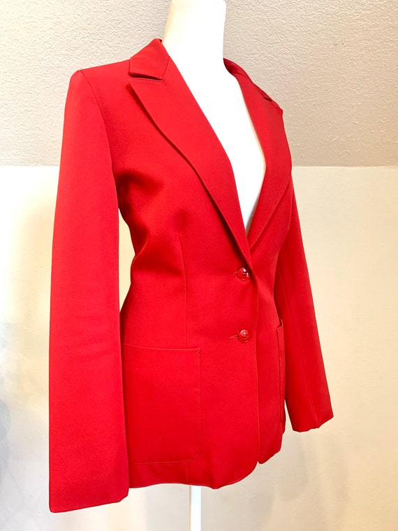 70’s Panther red polyester fitted blazer