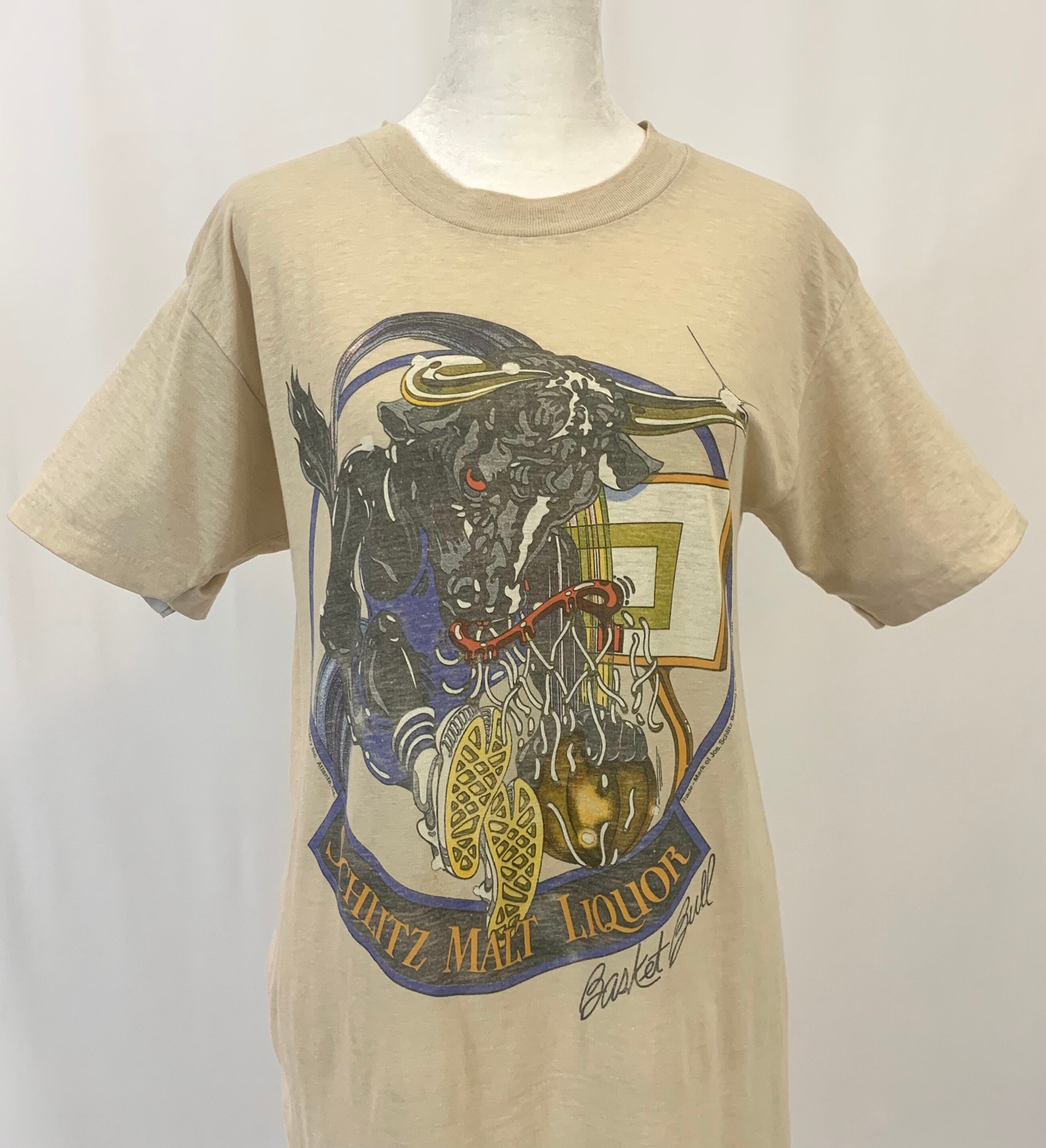 トップス 60s Schlitz beer vintage sweat shirt Vintage 60s 70s Schlitz Beer All Over Print Terry Cloth T