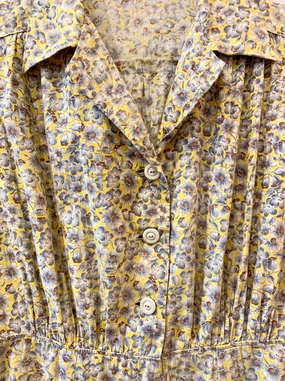 Handmade 1940’s yellow floral dress - image 4