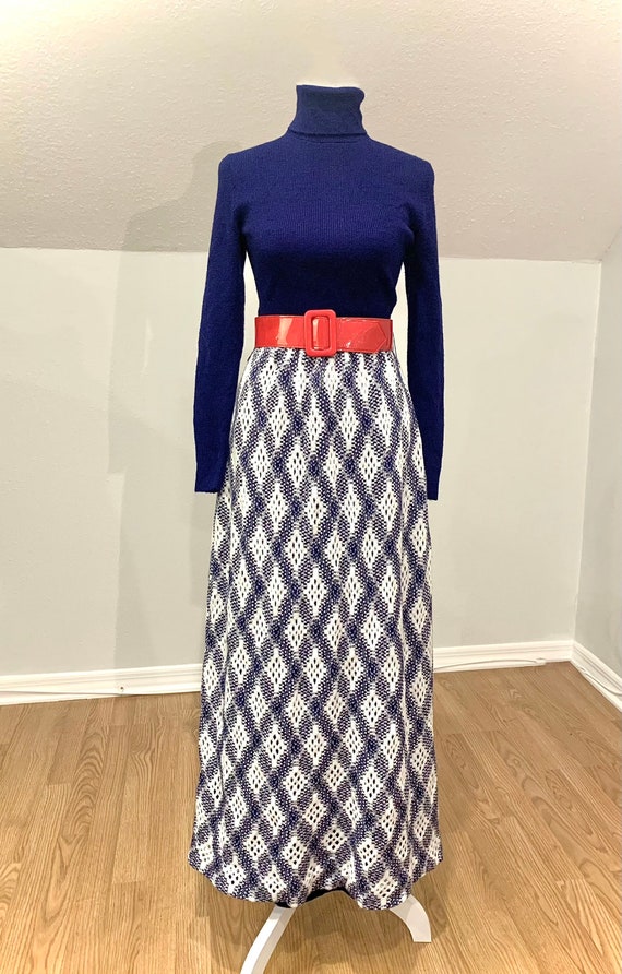 70s turtleneck sweater maxi dress