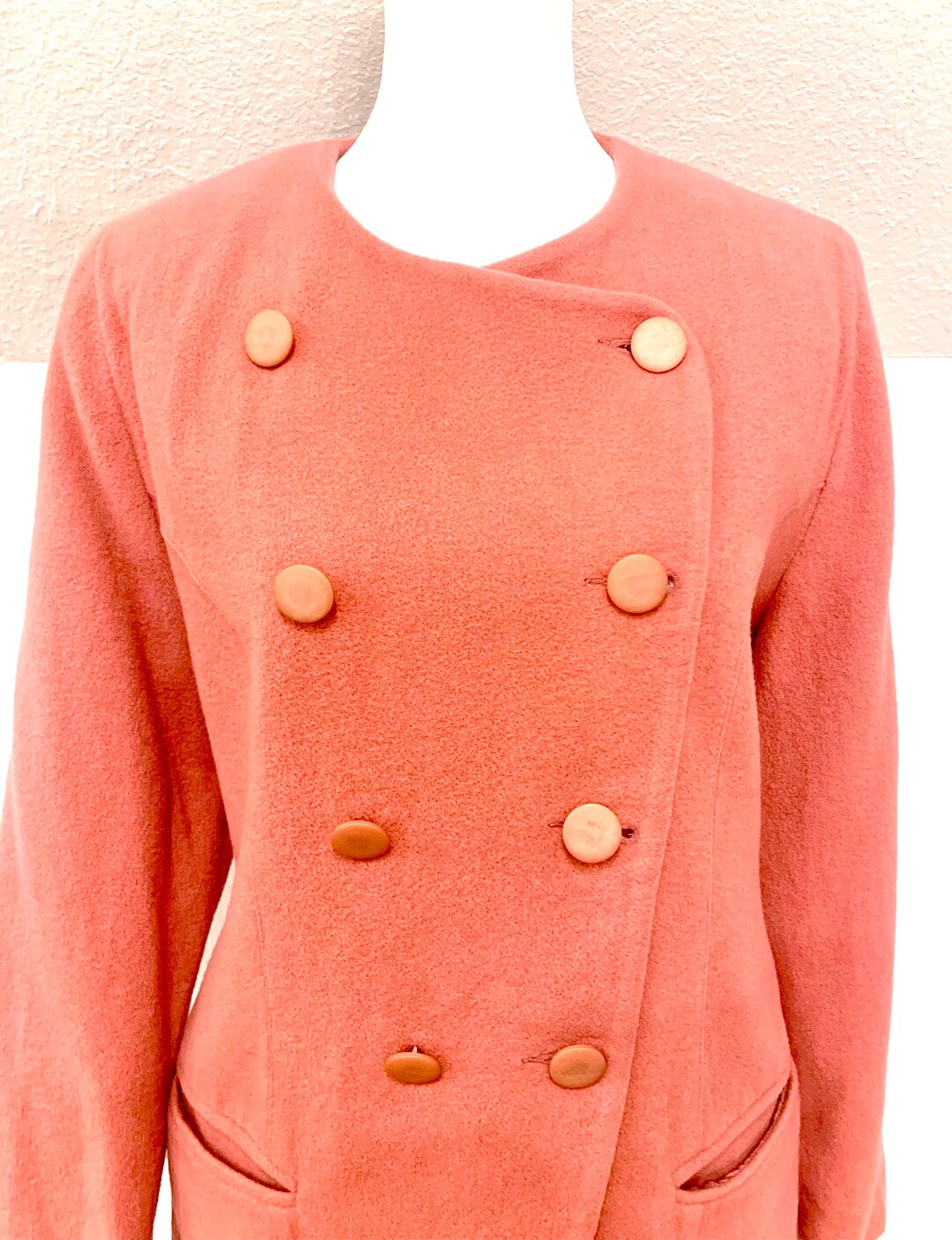 80s Dusty Rose Coat Wool and Cashmere Etsy
